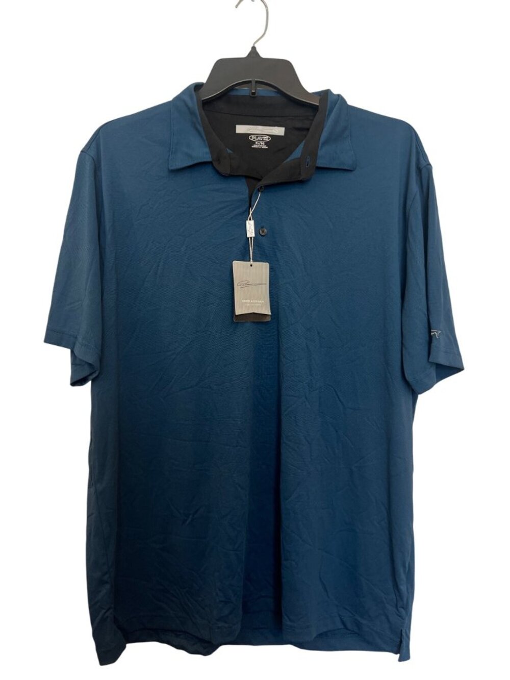 New Golf Greg Norman Signature Series Mens XL Blue Polo Shirt Performance Golf S